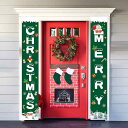 Paready クリスマス タペストリー 飾り 壁掛け ドアバナー 壁 多機能 屋外 屋内 装飾 Merry Christmas メリークリスマス 玄関 装飾 壁掛け カーテン 背景 インテリア デコレーション