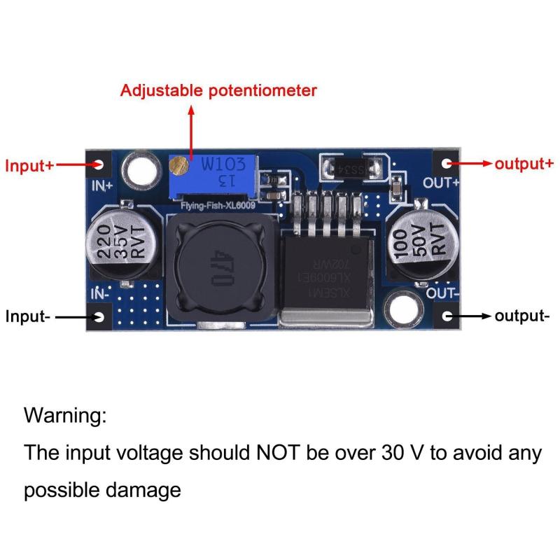 ARCELI 5パックブーストコンバータモジュールXL6009 DC-DC 3.0-30 V〜5-35 V出力電圧調整可能な昇圧回路基板