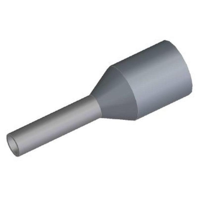 東洋技研 TAシリーズ 絶縁スリーブ付きフェルール 棒圧着端子 0.75mm2 導電部12mm 灰 1袋100個入 TA0.75-12GY-100P