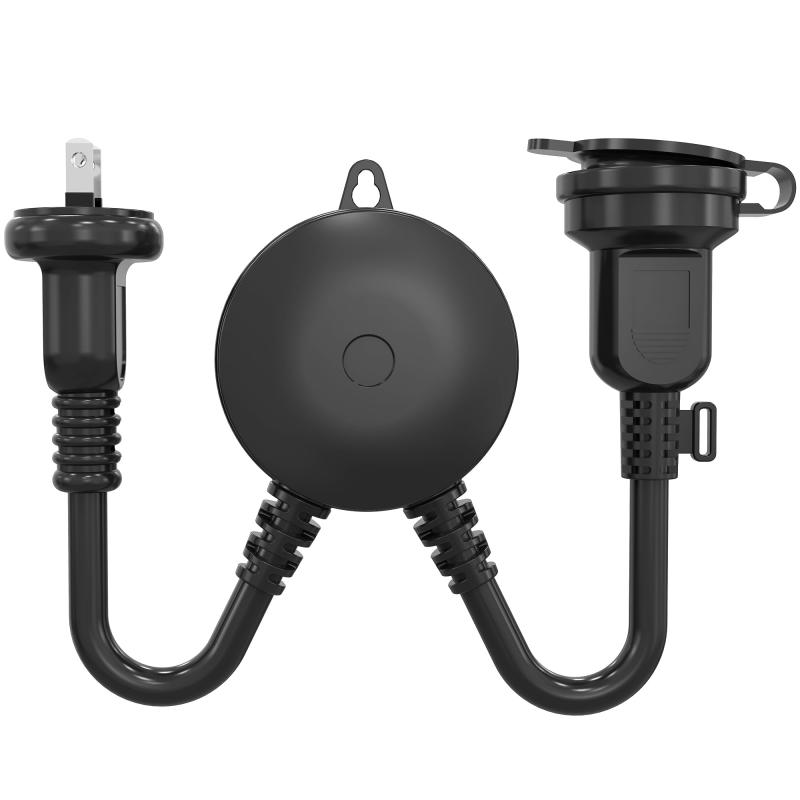 乐天商城 - ANPEI-ELEC 光センサー付き電源コンセント 屋外用 防雨型 防水 キャップ付 イルミネーション クリスマスライト用 タイマー コンセント 消し忘れ防止 光センサー シンプル 防雨キャップ付 丸型
