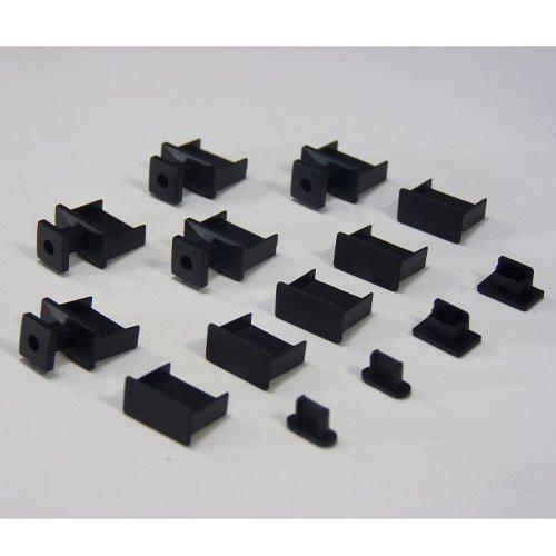 テクノベインズ USB各種  保護キャップセット（黒） 14個/パック USBSET-14