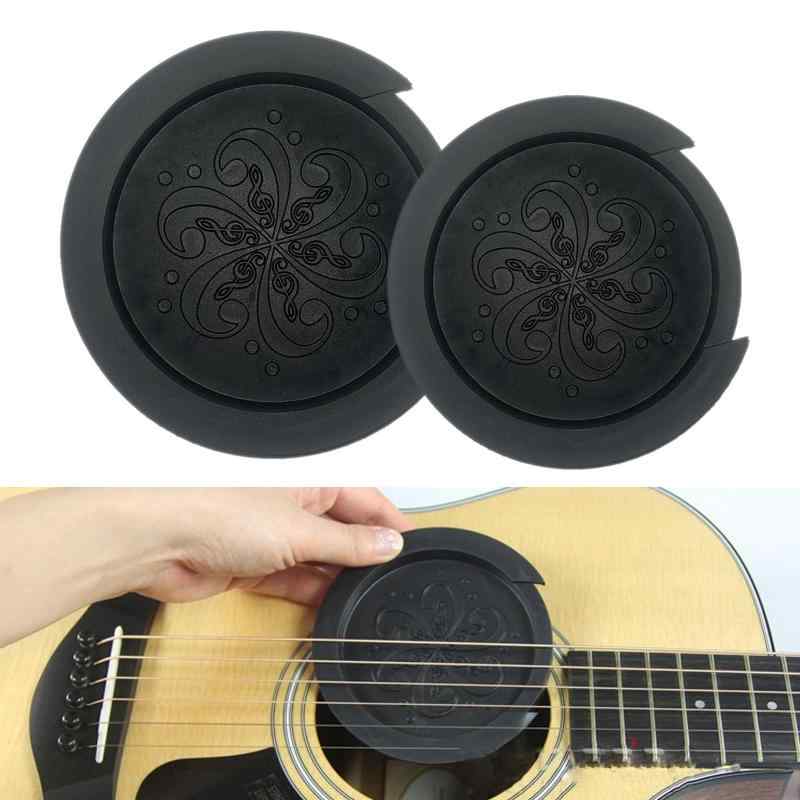 Botocoo サウンドホールカバーギター消音器 シリコンアコギ消音 サイレントピックアコギ 練習ミュート 弱音器 2サイズ 直径10cm+直径8.3cm 軽量化 使用簡単 アコースティックギター対応