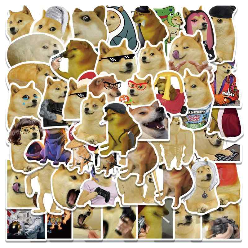 おもしろい犬のミームステッカー 50