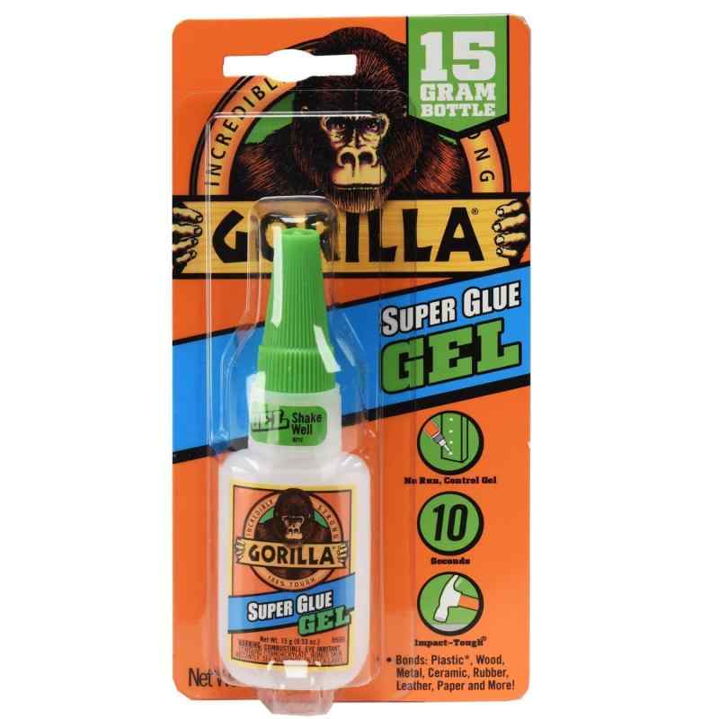 ゴリラ(Gorilla) スーパーグルー 強力瞬間接着剤 (ゼリー状, 15g) [並行輸入品]耐衝撃: 衝突や落下にも耐える強い接着力多用途: プラスチックや木材、金属、陶器、ゴム、革、紙、布、石材などを接着垂直面に使っても垂れ落ちないジェル状グルー使い方: 接着面をきれいにして乾かす。蓋をしたままよく振り、ボトルを逆さまにして机などの硬い面にコツコツ叩き付けてゼリーをノズルに流し込む。約2.5cm四方に1滴を目安に少量のボンドを片面に塗る。接着面を約10~45秒間圧着し、24時間待って完全に硬化させる。