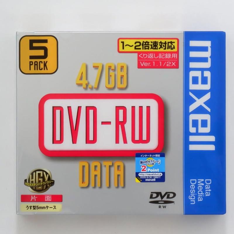 maxell DRW47B1P5S DVD-RWディスク(4.7GB/ 5枚