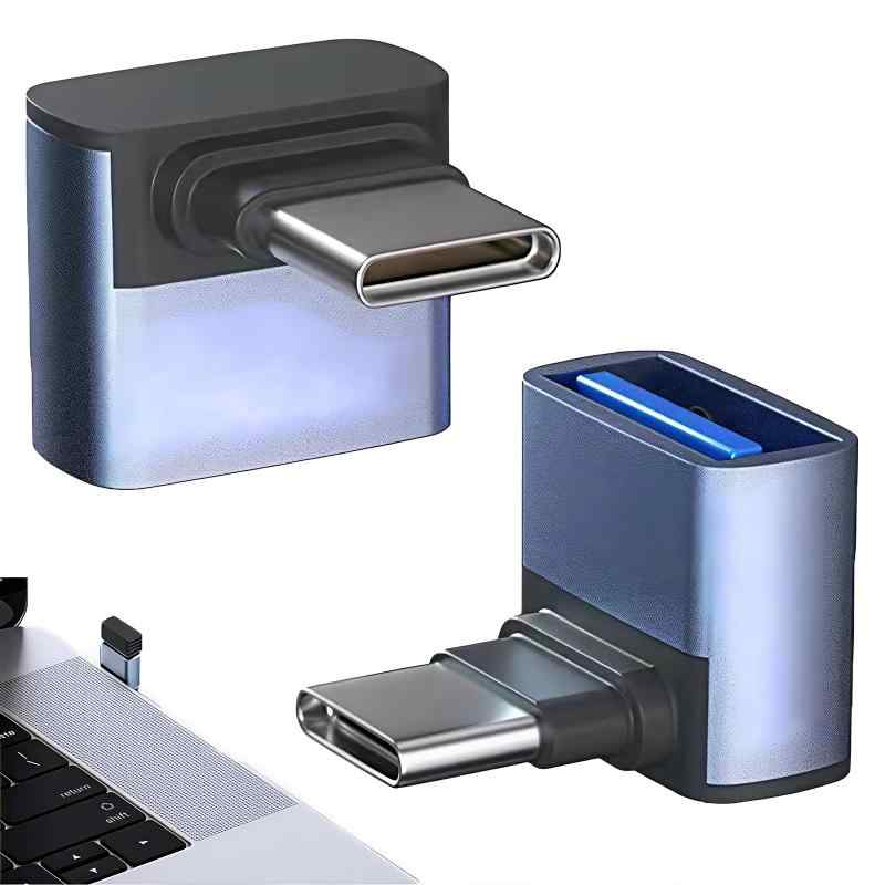 Ginhkok Type c変換アダプターL字 USB Type C変換アダプターC&amp;USB 3.1変換アダプタ L型 2個セット (Type C-USB A 3.1メス) 最大10Gbps [USB3.0延長アダプタ10Gbps高速転送 65/