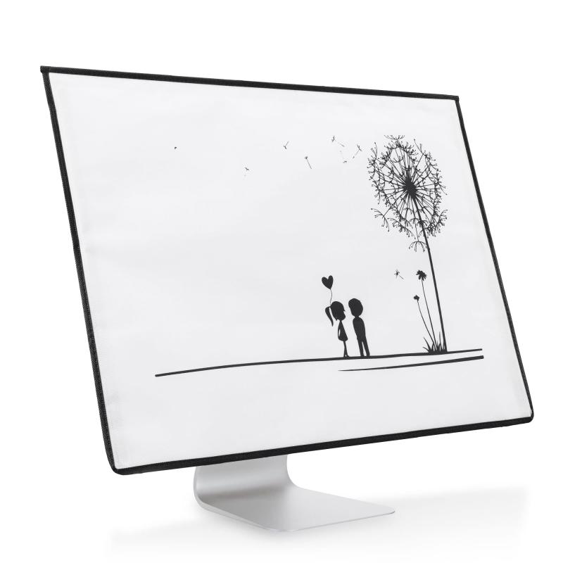 kwmobile Apple iMac 24"対応 モニター防塵カバー - PC カバー ホコリよけ - キーボード マウス ポケット付き Don't touch my Macデザイン