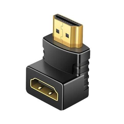 HDMIアダプタ 変換コネクト L字 L型 90度 270度 オス メス 中継 TV Stick PC対応 (下向き(90度), 1個)