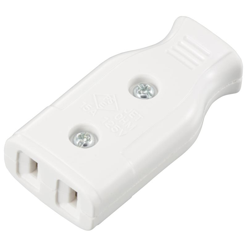 オーム(OHM) 差込みボディ 白 オーム電機 HS-HHB/WP 06-5369【 特 長 】　コードの延長に　補修用　1500ワットまで【 仕 様 】　15A-125V適合電線：VFF（ビニール平行線）/VCTFK（小判コード）…2.0mm2（0.26mm×37芯まで）
