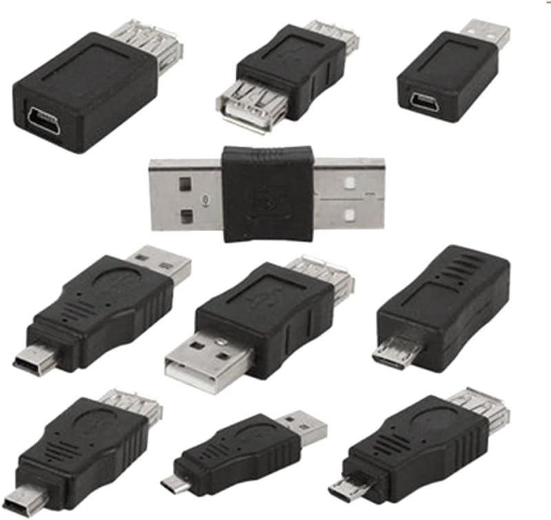 Parishop 10個入り OTG 5pin Mini チェンジャー 変換アダプタ USB オス → メス