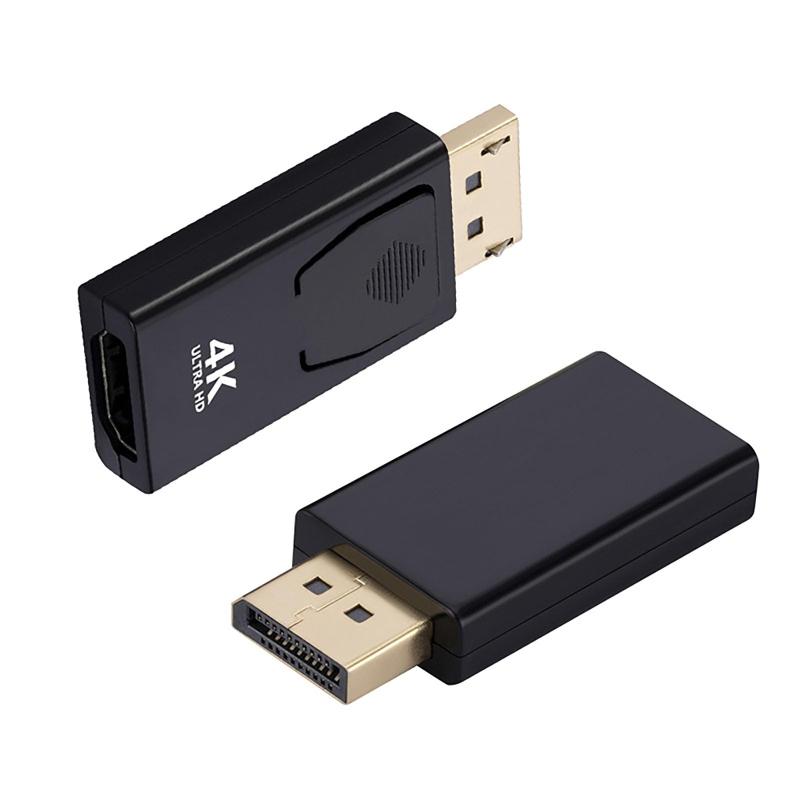 DisplayPort HDMI アダプター DP to HDMI 変換 ヘッド（オス→メス）プラグアンドプレイ サウンドビデオ同期伝送 4K 30Hz ブラック 互換ノートパソコン テレビ プロジェクタ ディスプレイなど