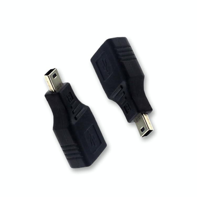 HEUOPVアダプター対応オスアダプター - 2パック、ブラック/USB 2.0タイプA - ミニUSB 5ピンタイプBメス