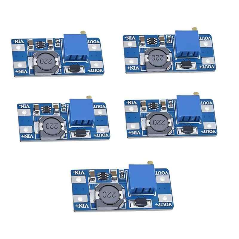 JIMIGUGU DC-DCコンバーター 5個入 2V~24Vの入力電圧を5V~28Vの出力電圧に昇圧 出力電流 2A 高効率 ブ ブースト バック 電子設計 実験に最適 昇圧電源モジュール 转换模块