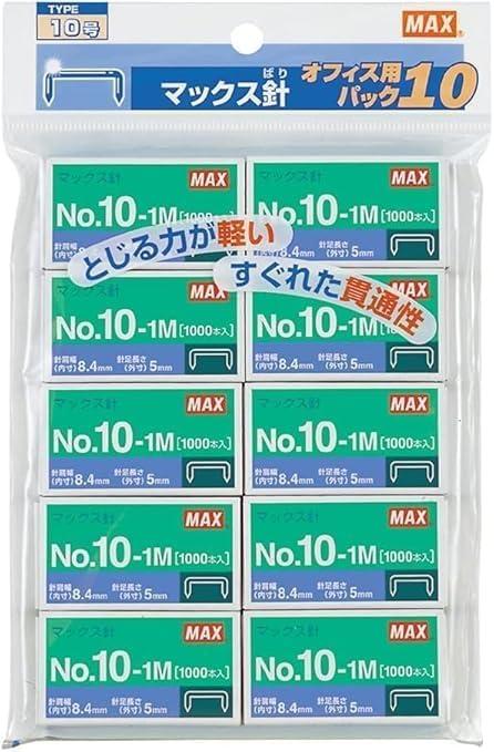 ホチキス ホッチキス針 ハンディタイプ向け No.10-1M 10号 10個入本体サイズ(約):幅8.4mm、針足5mm1連接着本数:50本1箱1000本入り(1パック入数:10000本)適合機種:HD-10FL2・10FS・10DFL・10/B・10D10NX・10DB・10NL・10NLCK・10V・HP-10