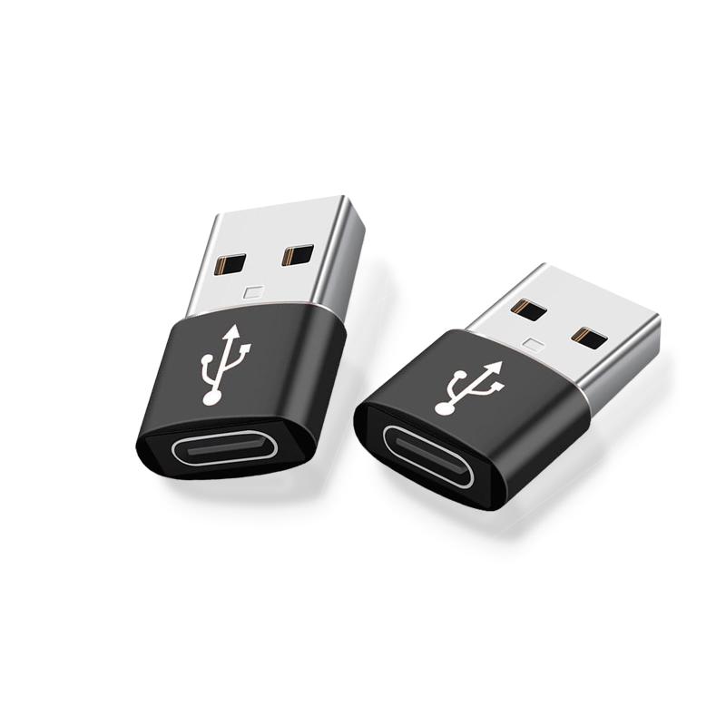【送料無料】[ALLVD] USB変換アダプタType C（メス）to USB（オス）高速データ転送，急速充電をする小型軽量高耐久合金製アダプタ 携帯電話、ノートパソコンに対応しアダプター など (2個セット)
