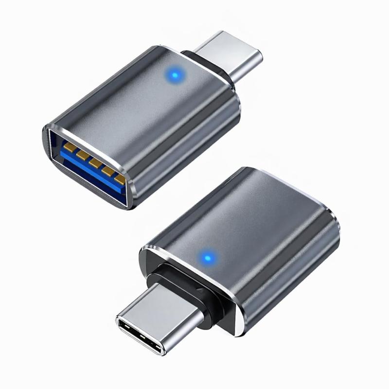 変換アダプタ USB 転送同期 写真 動画 転送 高速USB 携帯電話/タブレット/ノートパソコン用(2個,スペースグレイ)