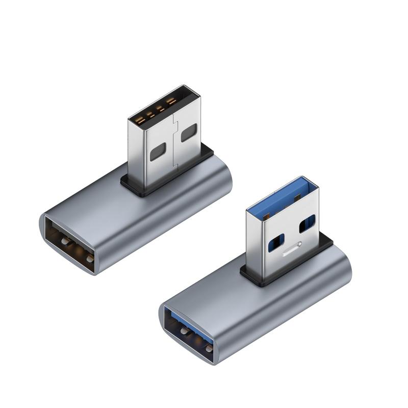 USB 3.0 アダプタ L型 USB Aオス - USB A メス 10Gbps 高速データ伝送 3A 急速充電 抗酸化 抜き差し耐性 プラグアンドプレイ 小型 軽量 (2個セット 左向き右向き/90°ミドルベント)【パッケージ内容】USB Aオス - USB Aメスケーブル（2個入り、左/右/90°センターベンド）【耐久性】高品質素材を使用し、優れた耐久性と耐腐食性を実現。長時間の使用でも信号減衰は最小限に抑えられ、日常的な使用でも安定した性能を発揮します。【高速伝送】理論上のデータ転送速度は最大10Gbpsに達し、同期時間を大幅に短縮。映画や音楽などをわずか数秒で転送できます。（注：データ転送速度は、接続機器とケーブルの対応速度によって異なります。）【簡単操作】プラグアンドプレイに対応。ドライバー不要で、すぐに使用できます。ドライバーのインストールは不要。アダプターを機器のUSBポートに差し込むだけで、すぐに認識され、使用可能です。【幅広い互換性】ほとんどのUSB Aデバイスで幅広く動作します。 ノートブックPC、パソコン、車載充電器、スピーカ、携常電話とタプレット、キーボード、マウス、USBフラッシュメモリ、USBケーブル、カードリーダ等。