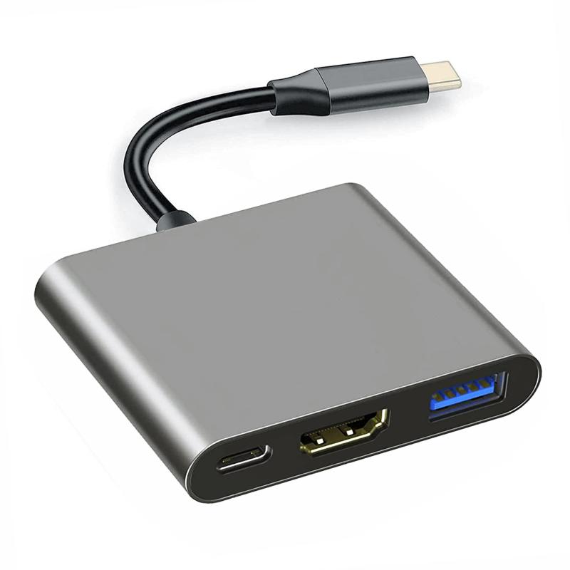 USBC-HDMIマルチポートアダプター充電ポート付きHDMI-USBCハブアダプターモニターからノートパソコンへUSB-C-USB3.0アダプター10GbpsUSBCHDMIアダプター4Kコンバーター