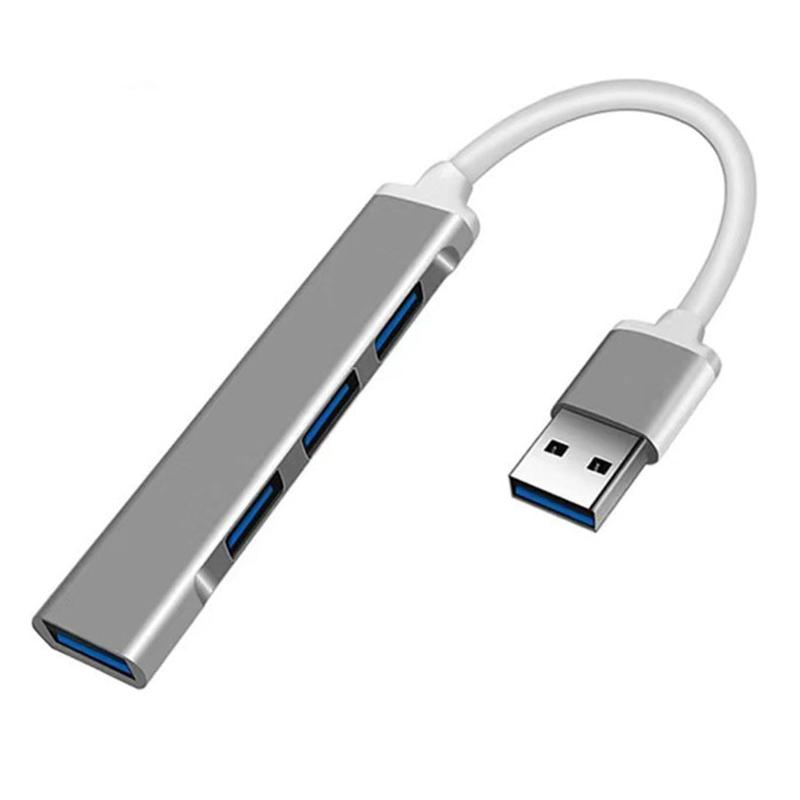 USB 3.0 ハブ 4-in-1 超薄型 ポータブル USB3.0 最大伝送速度3.0GbpsUSB拡張 Windows/Mac/PS4/PS5/Chromebook等対応 usb2.0 在宅勤務 テレワーク (グレー)