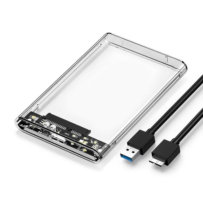 ALLVD 2.5インチHDD/SSDケースUSB 3.0接続SATA 5 Gbps高速データ転送透明シリーズポータブルHDD/SSD外付けドライブケースネジ&ツール簡単に取り外す必要がないMac Windows Linux PS 4 PS 3