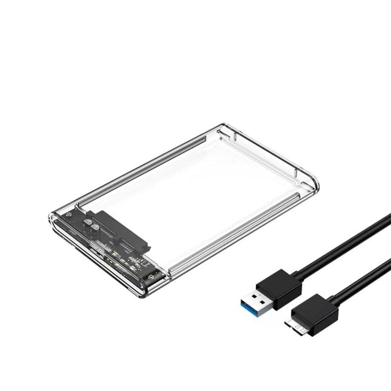 2.5インチ 透明な HDD / SSD ケース USB3.0接続 5Gbps 高速データ転送 変換ボックス ネジ&amp;工具不要 簡単着脱 UASP対応