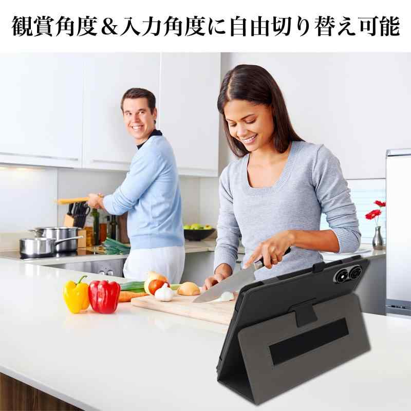 stellarshopのFor ALLDOCUBE iPlay 70 Mini PRO ケース カバー Ubefuu 革製 三つ折り スタンド機能 耐衝撃 傷防止 軽量 対応 ALLDOCUBE iPlay 70 Mini PRO 保護ケース（ブラック）｜アングル3