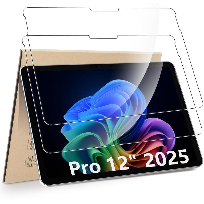 Hianjoo 2枚セット Surface Pro 12インチ 2025 対応 フィルム 強化ガラス Surface Pro 12 対応 ガラスフィルム 液晶保護フィルム 保護フィルム 