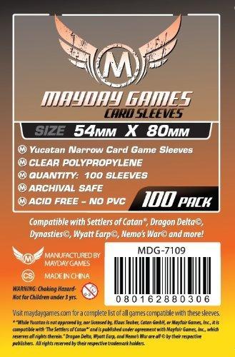 Yucatan Narrow Card Game Sleeves 54 X 80 MM (100 pack) for Settlers of Catan 
