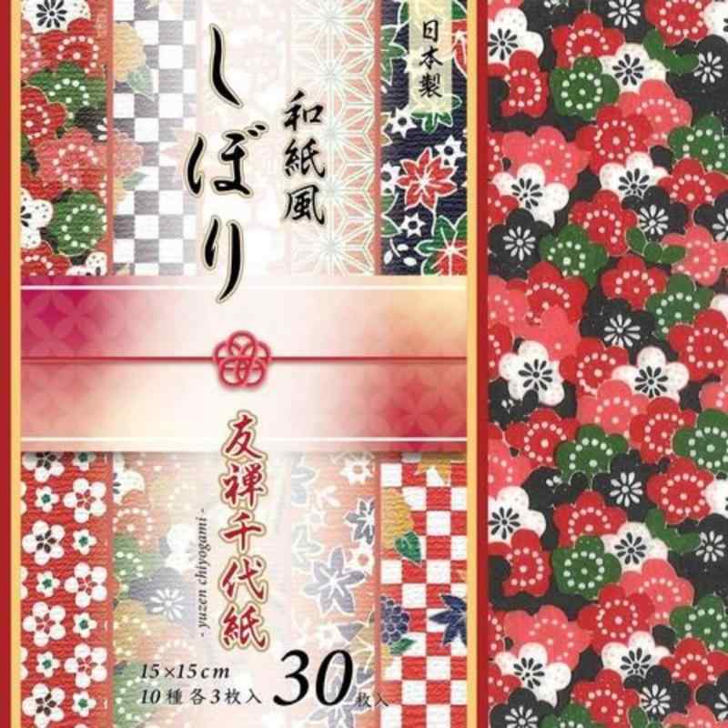 和紙風しぼり友禅千代紙 15cm 30枚