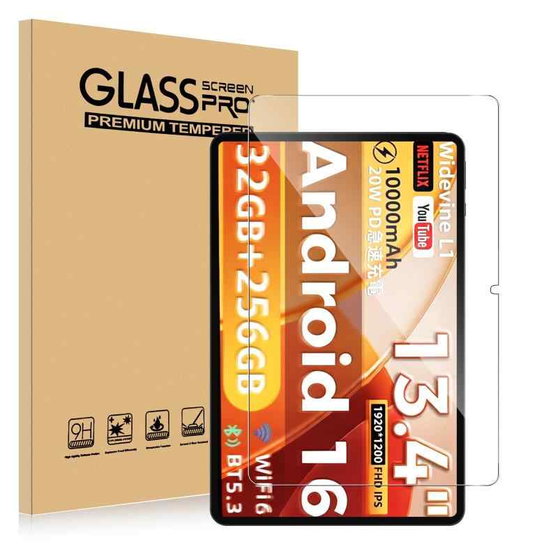 For RebotAi AF13/DOOGEE U13 Pro/Oscal Pad 200 フィルム タブレット13.4インチ ガラスフィルム Zatree 強化ガラスプロテクター 9H硬度 高清高透 スクラッチ防止 指紋防止 気泡なし 自動吸着 簡単取
