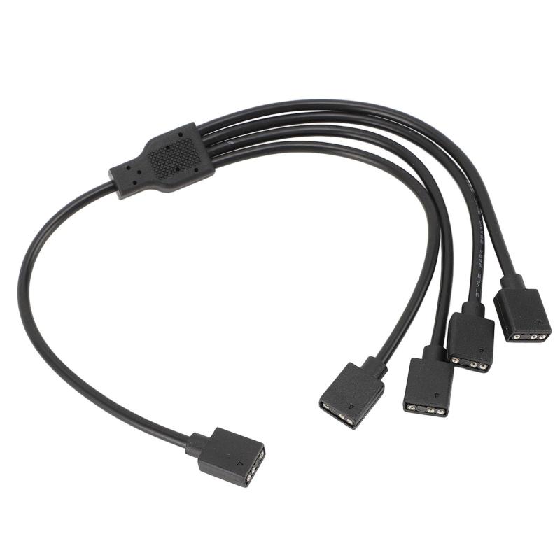 ARGB Splitter Cable 1 to 4, 5V 3-Pin Female to Female Y Splitter Extension Cable for Computer Chassis CPU Cooler and 5V ARGB Fa