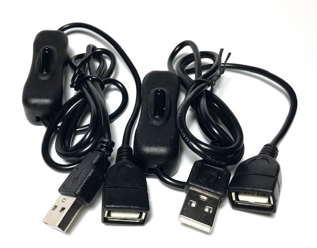 Rakuten - Access 【 100cm x 2本セット 】USB 延長ケーブル スイッチ付き ブラック 1m x 2本 USBA32BK100-2P