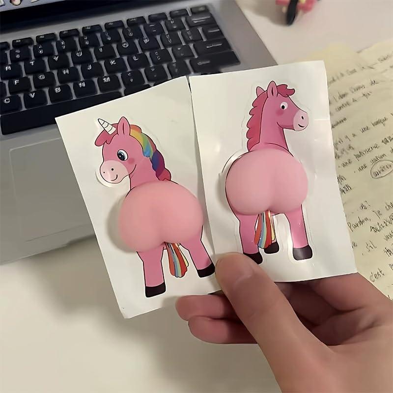 Rich Peach スクイーズ 午年 モデル 3D おしり シール 立体シール ぷくぷく 3枚セット 可愛い 立体 動物デザイン ごほうびシー ル スマホ用飾り DIY用 手帳用 貼り付け可能 手芸用品 デコシ stellarshop-10309820 stellarshop サンプル画像2