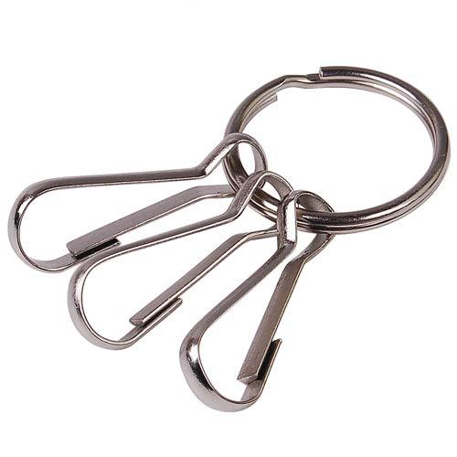 Good-L キーホルダー金具 板ナス缶3個ダブルリング付 【10個】サイズ：全長 約53mm、ダブルリング内径 約22mm、板ナスカン 約30mm素材：鉄、ニッケルメッキ数量：10個入
