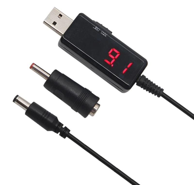 Hailege USB ブーストコンバーターケーブル DC 5V から 9V 12V USB ステップアップケーブル USB から DC 5.5x2.1mm 3.5x1.35mm USB 電源アダプター UBS 電源電圧ブーストコンバーター