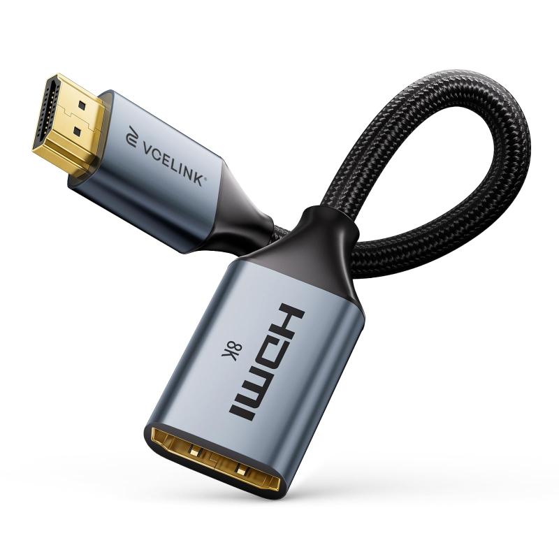 VCELINK 8K HDMI延長ケーブル0.6フィート、HDMI 2.1