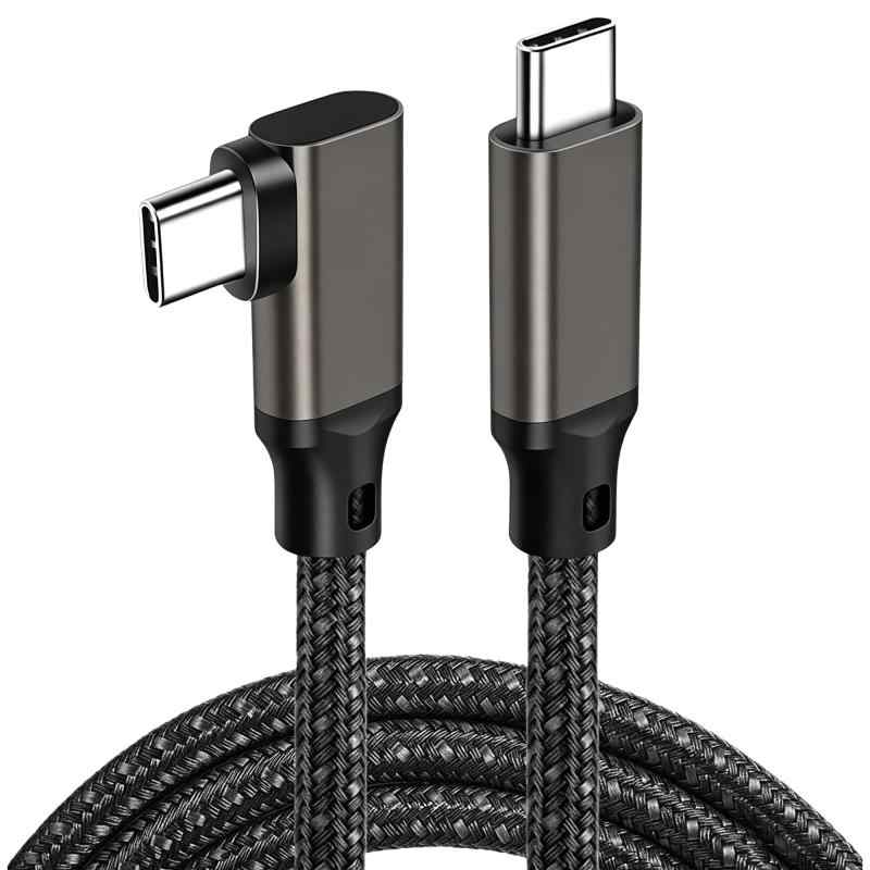 [SLEIJAOOE] USB Type C ケーブル L字 240W 5A PD3.1 超急速充電 20Gbps 超高速データ転送 8K@60Hz 4K@240Hz 映像出力 E-Marker内蔵 断線防止 高耐久ナイロン編み スマートフォン/ラップト