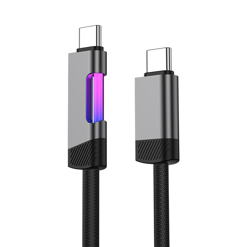 YiChenDianZi USB Type-C ケーブル 急速充電 RGB呼吸灯 一体補強インターフェース 超高耐久 夜間でも見やすい RGB充電インジケーター スマートフォン・タブレット・ノートPCなどType-C搭載機器に対応