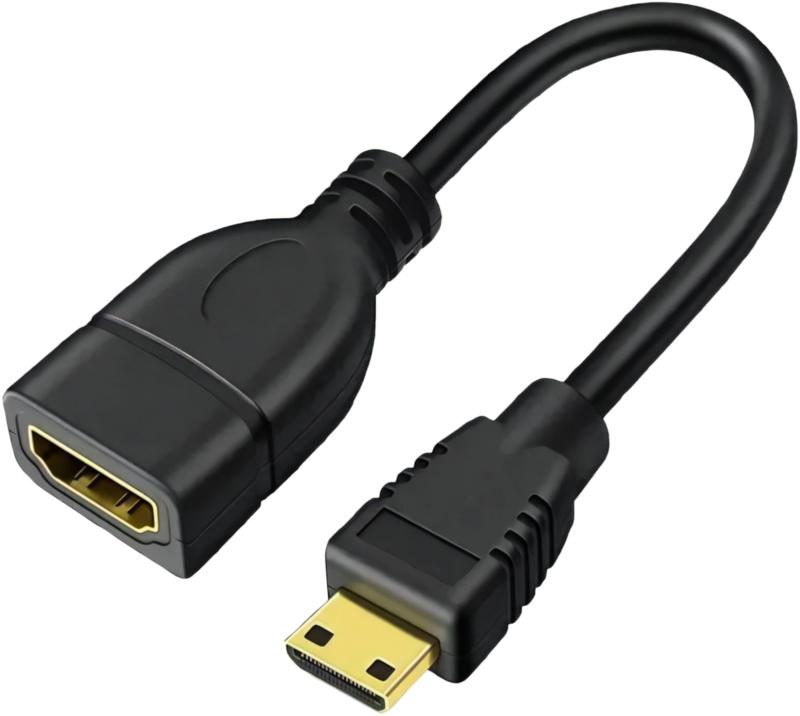 miniHDMI(オス) 延長HDMI(A)(メス) ケーブル 短く15cm, ビデオカメラ,デジカメ,4K/...