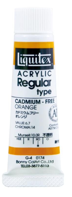 Liquitex リキテックス アクリル絵具 リキテックスカラー レギュラータイプ 6号チューブ 074 カドミウムフリー オレンジ