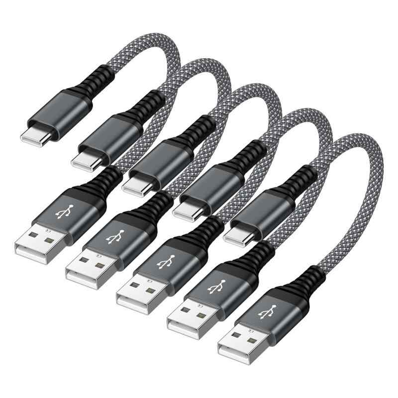 タイプc 充電ケーブル 0.3M 【5本セット】 QC3.0急速充電 タイプc ケーブル