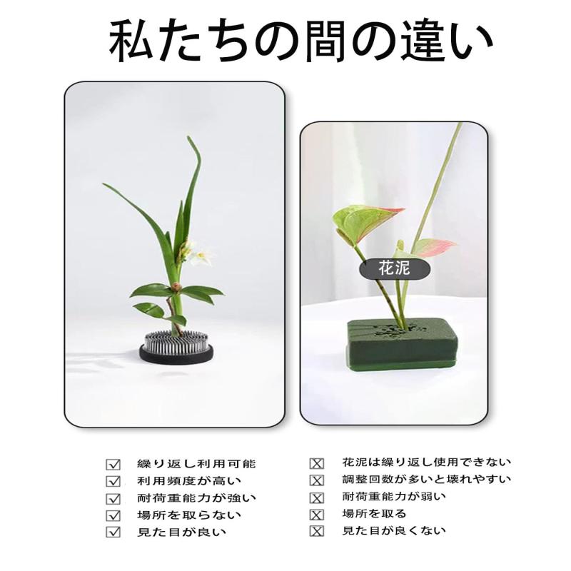 Mirhua 剣山 生け花 丸形 4個 フラワーアレンジメント 装飾 花留 華道 一輪挿し 花留め 直径23mm stellarshop-10226879 stellarshop サンプル画像3