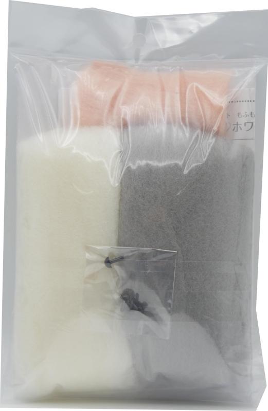 ハマナカ フェルト羊毛キット ニードルフェルト でつくる もふもふビレッジ ふんわりチンチラ♡ホワイト＆グレイ (アクレーヌ 使用) デザイン はっとり みどり H441-661 stellarshop-10271273 stellarshop サンプル画像3