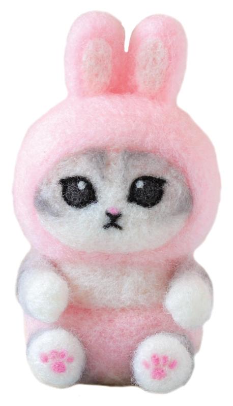 ハマナカ 羊毛フェルトキット ニードルフェルト でつくる mofusand シリーズ うさにゃん H468-000-109出来上がりサイズ:縦約9.5cm×横約5cm ニードルの刺し具合によって多少かわります。用意するもの:フェルティング用ニードル極細(H441-023)・フェルティング用マット(H441-015)又はアクレーヌスターターセット(H441-047)・ハサミキット内容:アクレーヌ・レシピmofusand日本製
