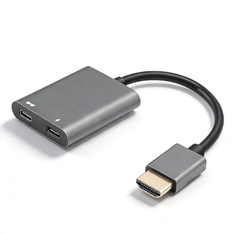 MENDUNER HD マルチメディア インターフェイス - USB C アダプター、電源ポート付き 4K 60Hz PD 100W AR メガネ アダプ、スマート グラス ラップトップ電話プラグ アンド プレイ