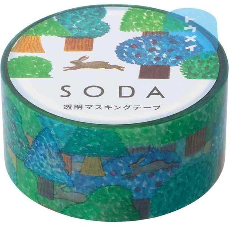 キングジム マスキングテープ SODA 透明 幅20mm ノウサギ CMT20-016貼ってはがせる透明フィルムのマスキングテープ幅広いデコレーションに活用できます【テープ幅】20mm 【テープの長さ】4m【柄】ノウサギ 【材質】PET素材