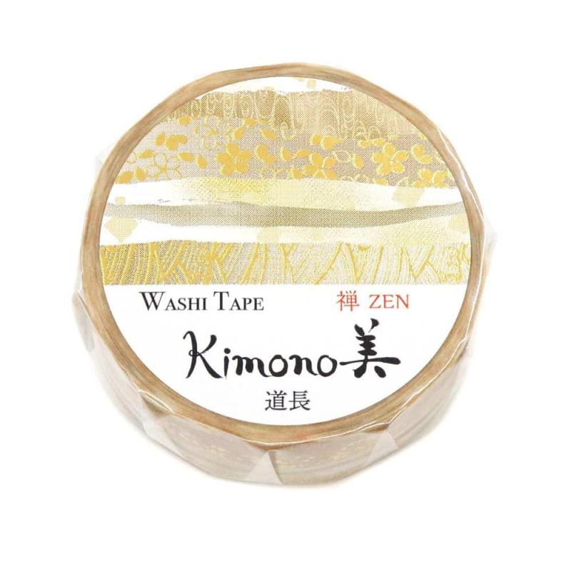 kimono美 禅 粋タイプ 道長 15mm幅 金箔グラデーション マスキングテープ テープ 文房具 学生 かわいい 金箔 グラデーション GR-3067サイズ：15mm×7m重さ：10g素材：和紙、箔製造国：日本