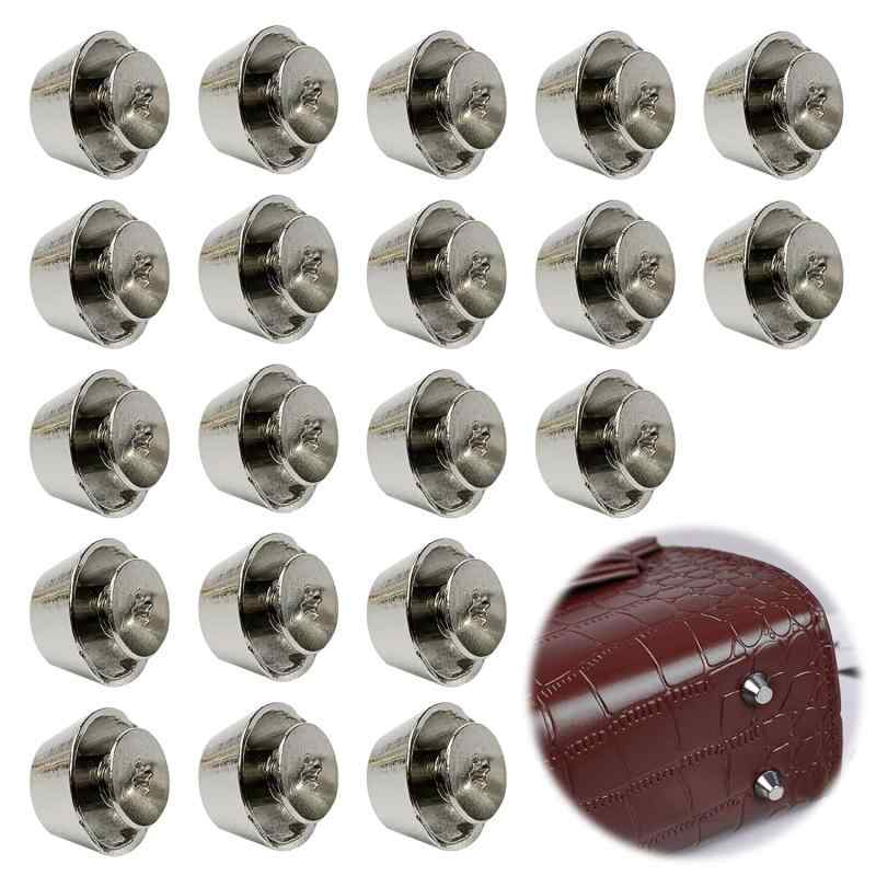 スタッズ 底鋲【12mm 20個セット】カシメ レザークラフト金具 カシメ金具 バッグ カバン 修理 レザークラフト ネジ式 台形型 シルバー ハンドメイド DIY 飾り