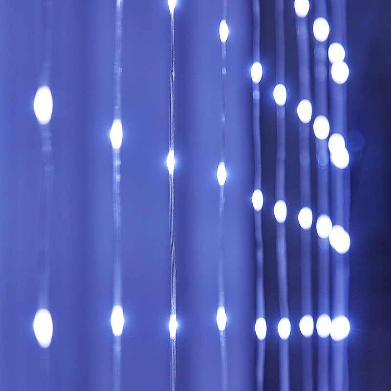 イルミネーション LEDカーテンライト3M*3M 300球 防水 リモコン付き USB給電 8モード切替 クリスマス ハロウィーン パーティー 結婚式 記念日 誕生日(電 球 色)