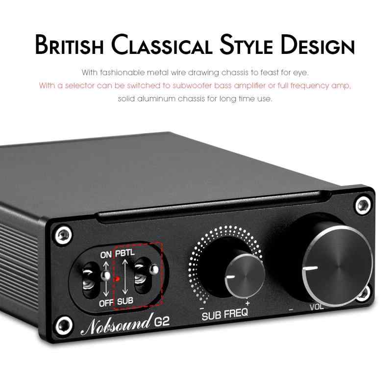 stellarshopの【Nobsound G2】 ミニデジタルパワーアンプ 100W サブウーファー対応 フル周波数対応アンプ パワーアンプ｜アングル2